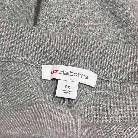 Liz Claiborne Sweater Knit Wide Leg Pants Sz 0X Gray - Picture 5 of 6